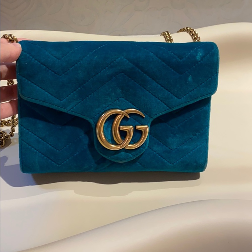 Marmont Velvet Wallet on a Chain